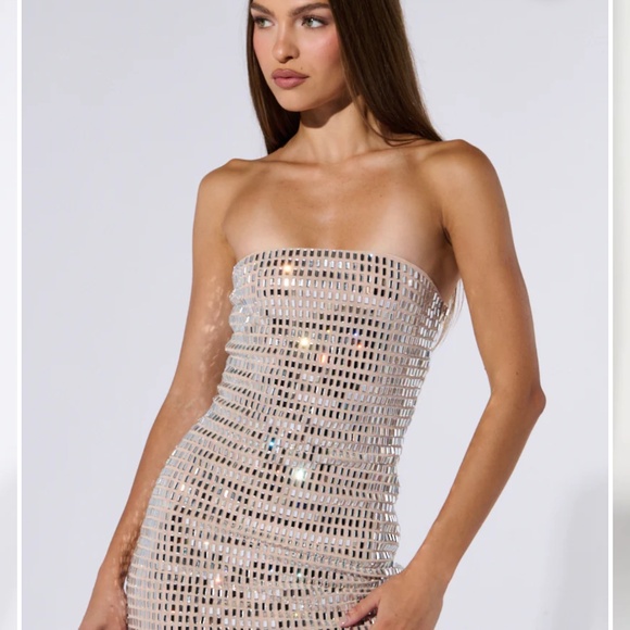 MEET ME ON THE DANCEFLOOR RHINESTONE MINI DRESS - 2X - Picture 3 of 4